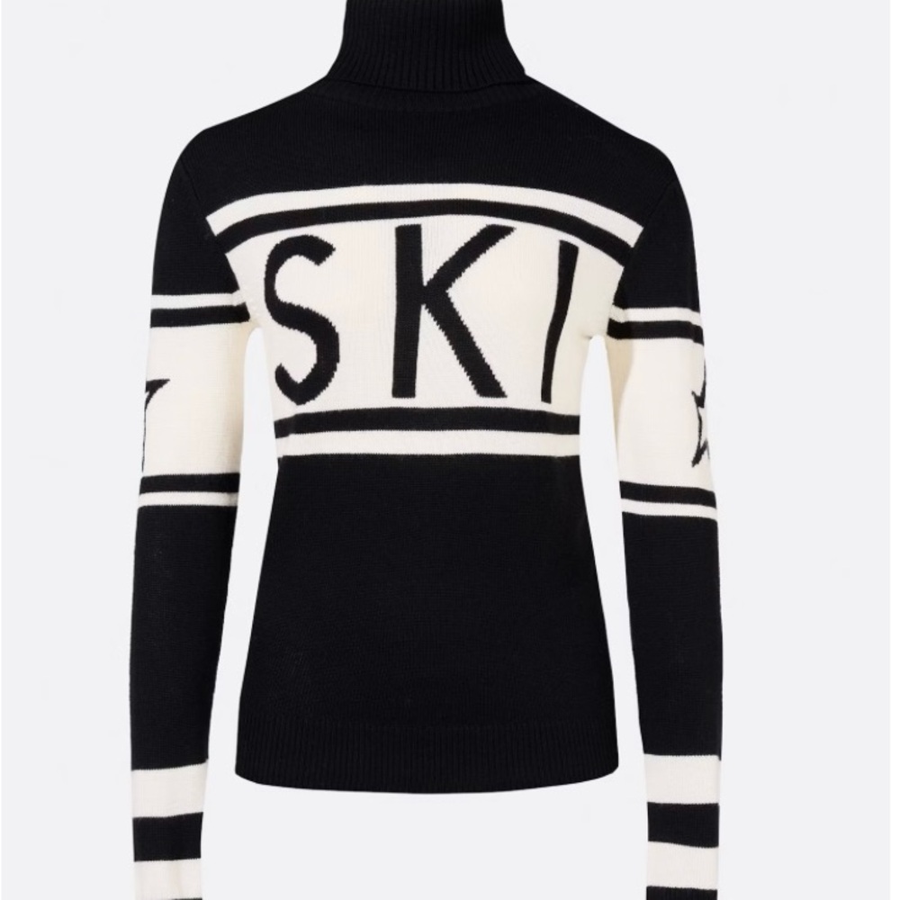 Black and White Turtleneck Sweater